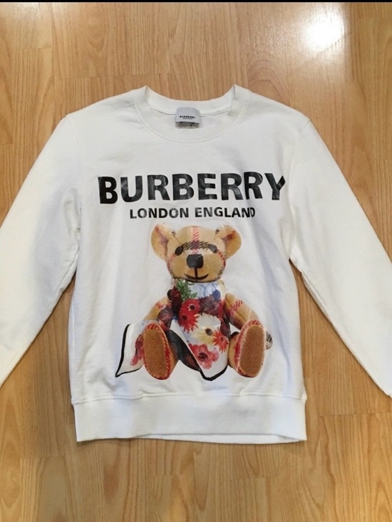 Burberry Tops - Burberry White Kids Floral Teddy Bear Sweatshirt